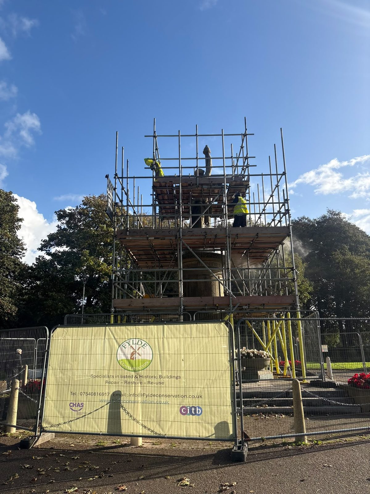 Specialist Steam Cleaning at Fleetwood War Memorial